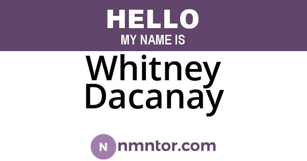 Whitney Dacanay