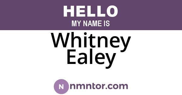 Whitney Ealey