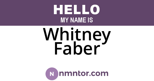 Whitney Faber