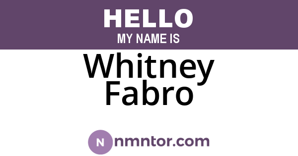 Whitney Fabro