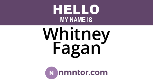 Whitney Fagan