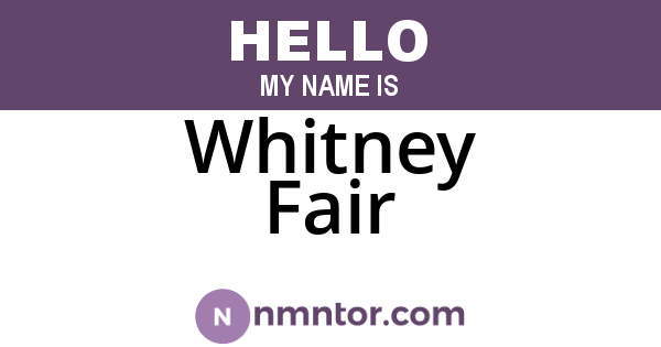 Whitney Fair