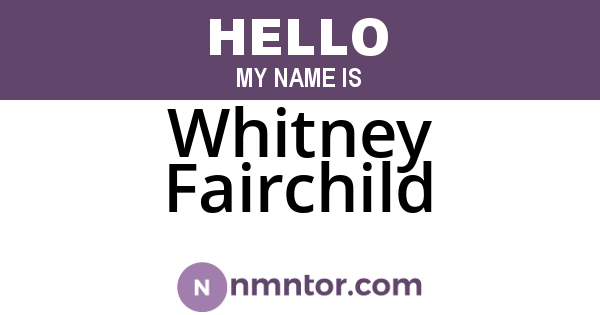 Whitney Fairchild