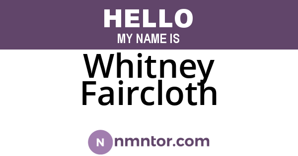 Whitney Faircloth
