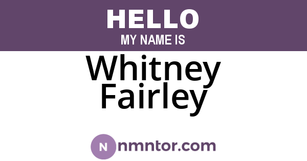 Whitney Fairley