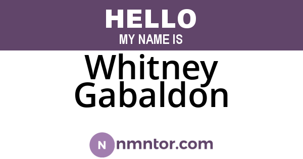 Whitney Gabaldon