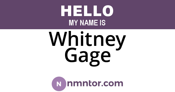 Whitney Gage