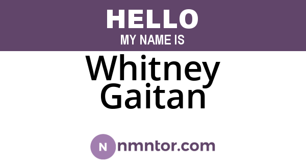Whitney Gaitan