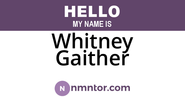 Whitney Gaither