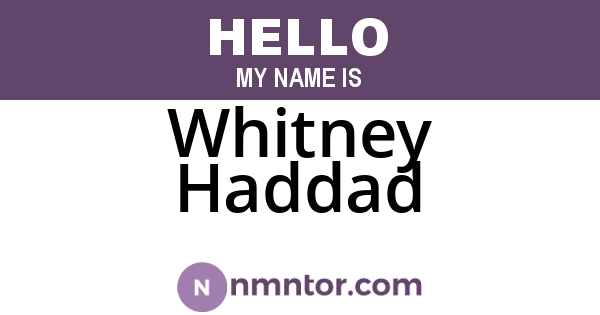 Whitney Haddad