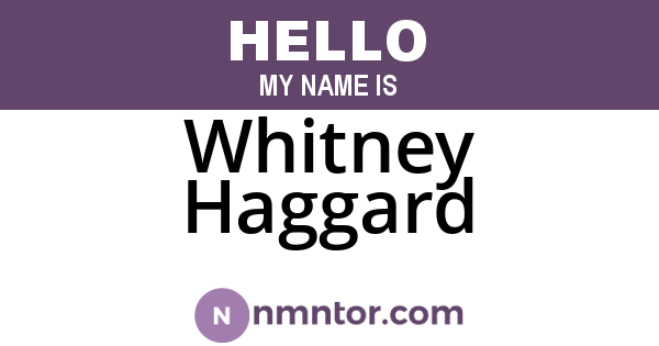 Whitney Haggard