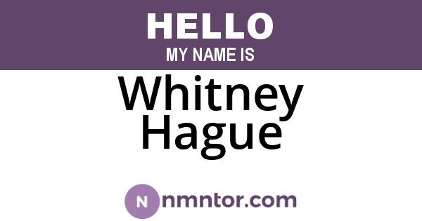 Whitney Hague