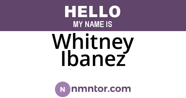 Whitney Ibanez