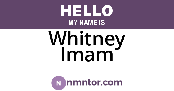 Whitney Imam