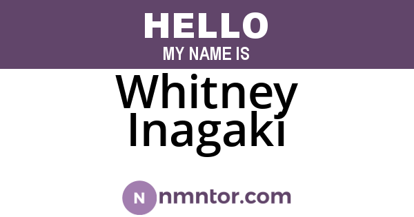 Whitney Inagaki