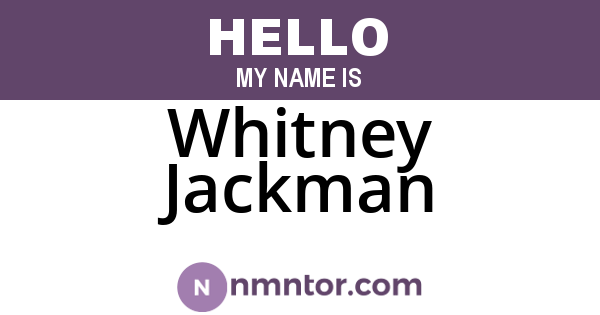 Whitney Jackman