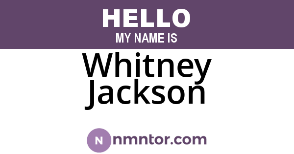 Whitney Jackson
