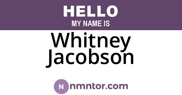 Whitney Jacobson
