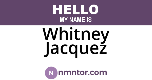 Whitney Jacquez