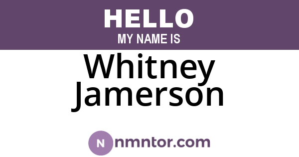 Whitney Jamerson