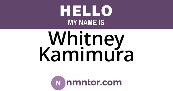 Whitney Kamimura