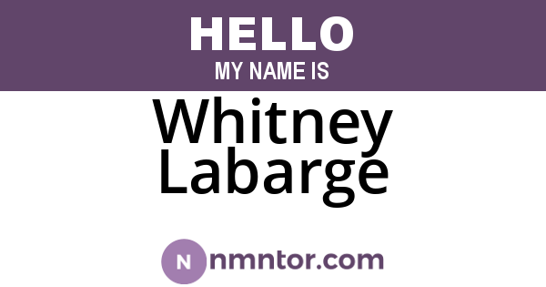 Whitney Labarge