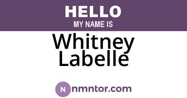 Whitney Labelle