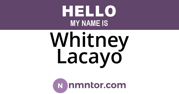 Whitney Lacayo