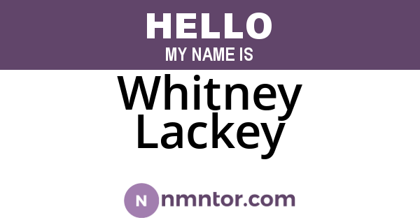 Whitney Lackey