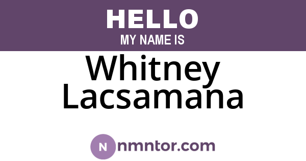 Whitney Lacsamana
