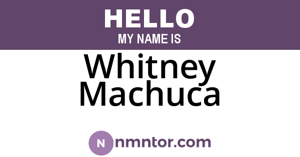 Whitney Machuca