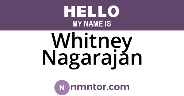 Whitney Nagarajan