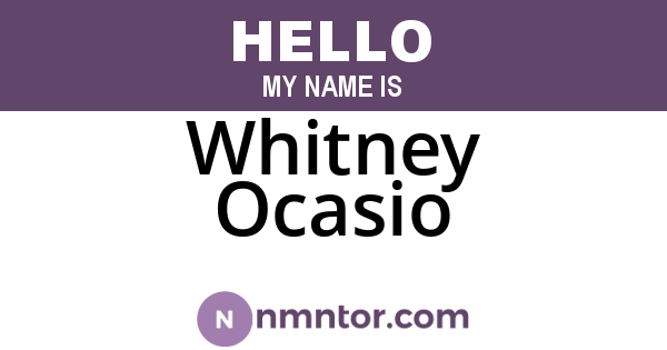 Whitney Ocasio