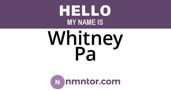 Whitney Pa