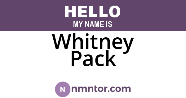 Whitney Pack