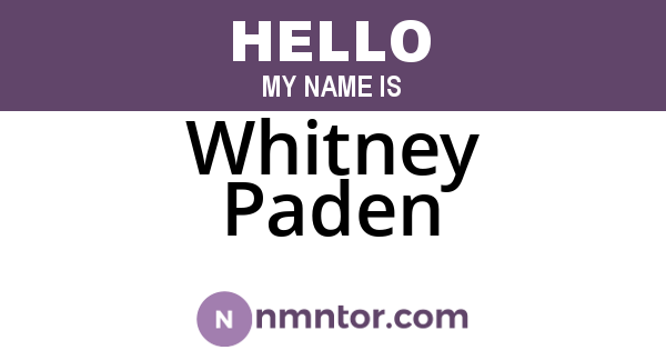 Whitney Paden