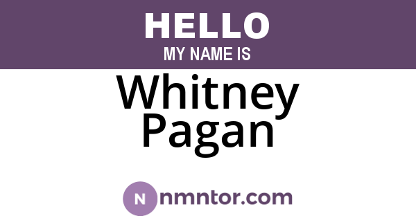 Whitney Pagan