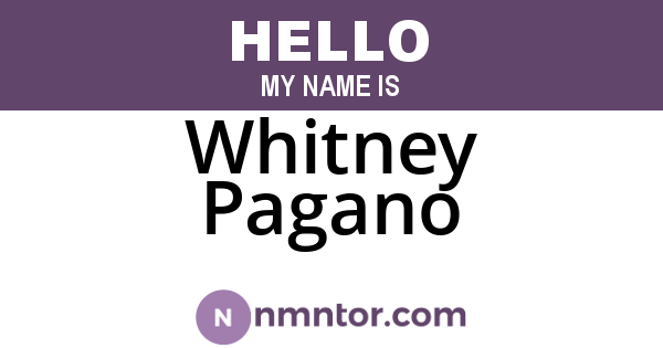 Whitney Pagano