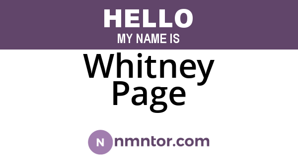Whitney Page
