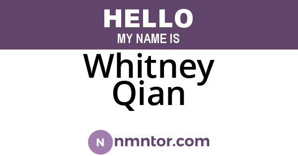 Whitney Qian