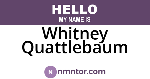 Whitney Quattlebaum