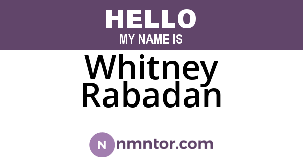 Whitney Rabadan