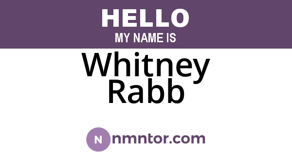 Whitney Rabb