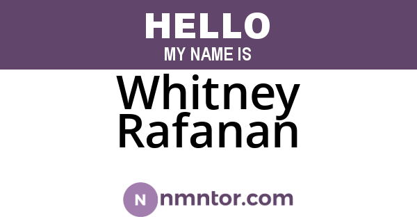 Whitney Rafanan