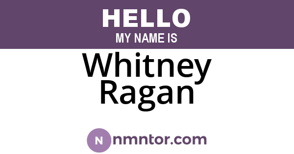 Whitney Ragan