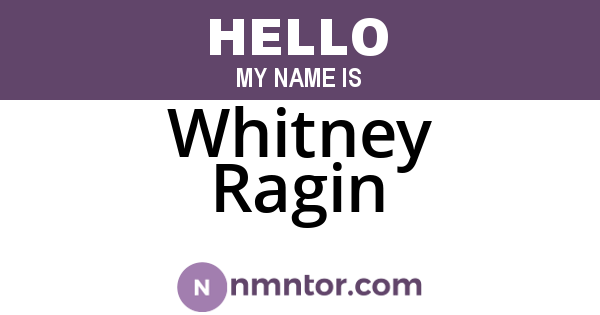 Whitney Ragin