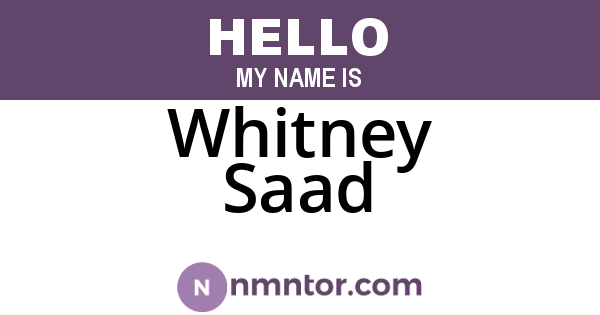 Whitney Saad