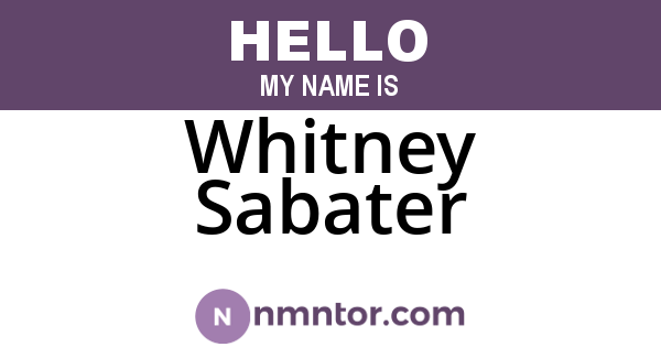 Whitney Sabater