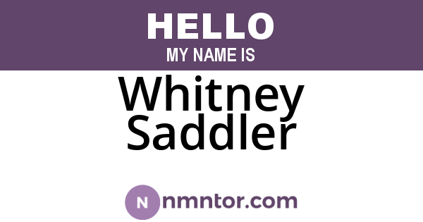 Whitney Saddler