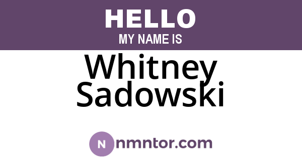 Whitney Sadowski